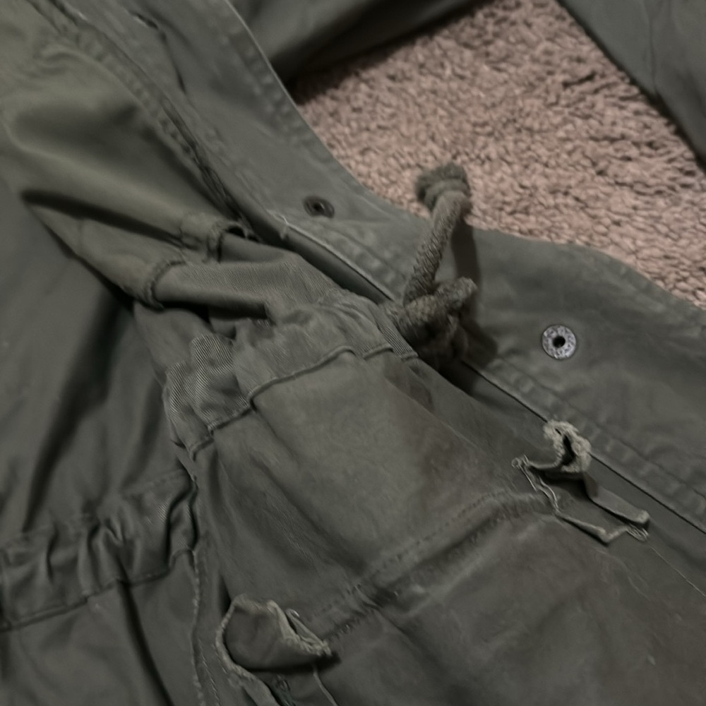 Universal Thread Cotton Jacket-XS-Snap Front-Adj Waist-Olive Green-Pockets-EUC - Picture 16 of 16